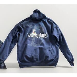 DISNEYLAND RESORT by Hanes Navy Blue Pullover Hoodie Sweatshirt Size XL